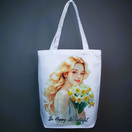 Beautiful girl with Sunshine Smile - Lifestyle Bag Tote – Eco Canvas