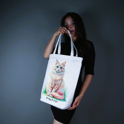 Fluffy Blue Eyes - Cat Tote Bag – Eco Canvas