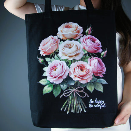 Pink Rose Romance Style 2 - Flower Tote Bag – Eco Canvas