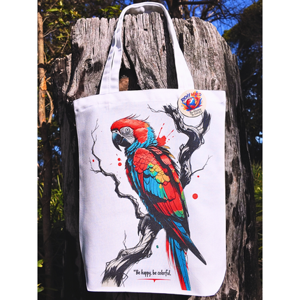 Colorful Giant Perrot Bird Tote Bag – Eco Canvas