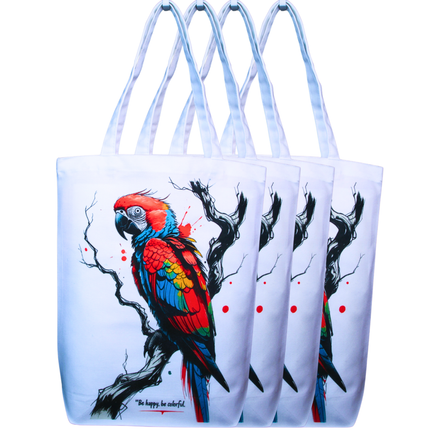 Colorful Giant Perrot Bird Tote Bag – Eco Canvas