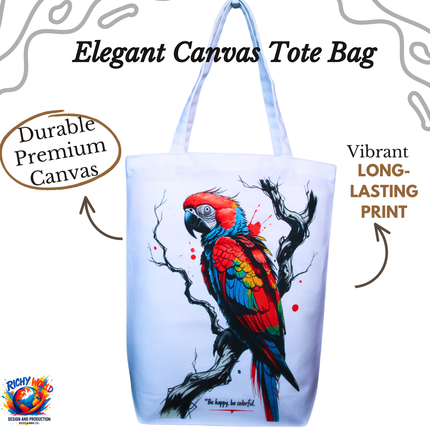 Colorful Giant Perrot Bird Tote Bag – Eco Canvas