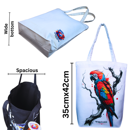 Colorful Giant Perrot Bird Tote Bag – Eco Canvas