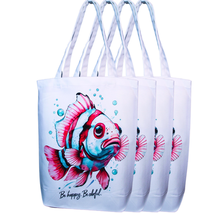 Clown Fish - Tote Bag (Black, White, Beige) – Eco Canvas