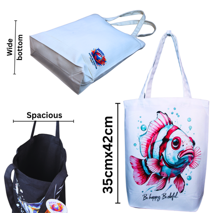 Clown Fish - Tote Bag (Black, White, Beige) – Eco Canvas